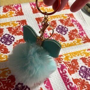 Elegant Blue Bow Keychain Accessory